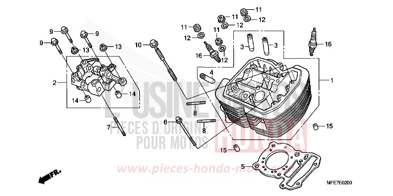 V. ZYLINDERKOPF von Shadow Aero CANDY BLAZE ORANGE (YR196) von 2010